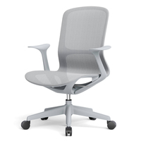 Chaise de bureau moderne et confortable pour la maison, réglable en hauteur, avec dossier en maille de haute qualité, design ergonomique, accoudoirs fixes pivotants et inclinables, idéale pour l'atelier.