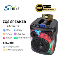 Enceinte sans fil rechargeable SING E ZQS6169, super puissante, chariot de karaoké d'extérieur, lecteur audio portable mobile avec BT