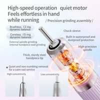MR NAIL Taladro Eléctrico para Uñas 35000 RPM Recargable USB Portátil Kit de Máquina de Pulido para Manicura