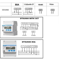 DDSU666 DTSU666 monophasé Rail DIN Modbus RS485 bidirectionnel intelligent énergie puissance KWH compteur de courant électrique wattmètre