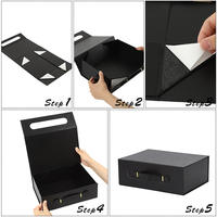 Boîte cadeau noire recyclable en forme de livre avec fermeture magnétique, logo personnalisé, pelliculage mat, gaufrage et dorure à chaud pour bougies et portefeuilles