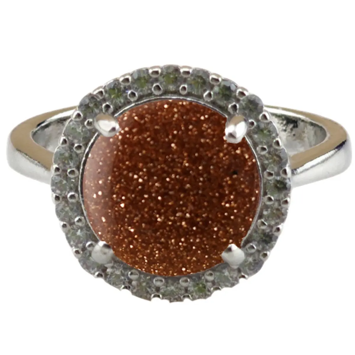 Cincin finders batu emas merah perak dapat diatur untuk wanita anak perempuan cincin berlian imitasi 10MM batu permata Cabochon CZ untuk wanita
