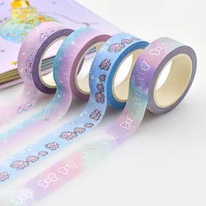사용자 정의 washi 마스킹 종이 실버 골드 호일 테이프 세트 인쇄 제조 일본 장식 저널 Washi 테이프 사용자 정의