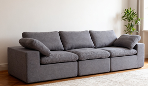 Sofá Tapizado en Tela Chenilla, Sofá de <span class=keywords><strong>3</strong></span> <span class=keywords><strong>Plazas</strong></span> Extra Grande y Cómodo Tipo Nube, Cojín Doble de Felpa para Sala de Estar - Product Image 6