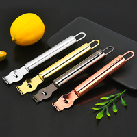 OEM Klantspecifieke Kleur RVS Citroenschiller Zester Lime Rasp Sinaasappel Schijfmachine Cocktail Decoratie Garnish Kanaalmes