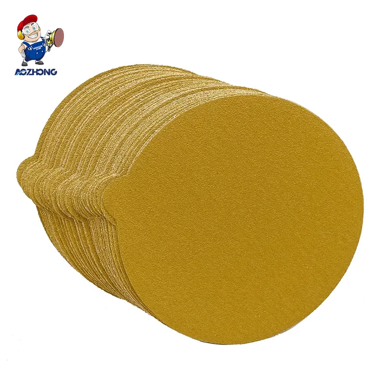 High Quality Sanding Disc Self-Adhesive Circular Sand Paper 6 inch Yellow PSA Solid Round Sanding Disc for Automotive Grinding