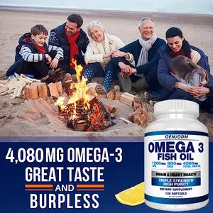 OEM Custom naturale salute alimentare concentrato enterico olio di pesce Omega 3 Gel morbido