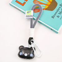 TOLKA Tali Botol Air Tenun Motif Beruang Kecil Logam, Aksesoris Gantungan Kunci Tas, Tali Lanyard, Liontin Casing Ponsel, Desain Mewah