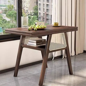 Mobilier d'extérieur <span class=keywords><strong>Petite</strong></span> <span class=keywords><strong>table</strong></span> à thé en bois massif pour <span class=keywords><strong>balcon</strong></span> avec deux chaises pour nouvel ensemble <span class=keywords><strong>de</strong></span> tables basses pour la maison, le bureau et les loisirs - Product Image 2