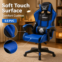 Chaise de jeu AOR avec roulettes de 50 mm, inclinable à 135 degrés, pour bureau, jeux, confortable, pivotante, réglable en hauteur, vente en gros