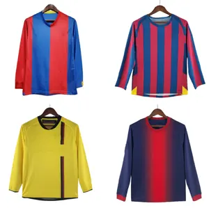 Wholesale long sleeve classic football uniform barcellonaes retro soccer jersey