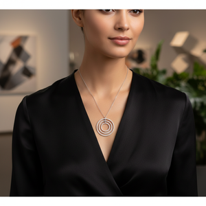 Open Multi Circle Design Clear Zircon Stone Charm Colliers Pendentif Turc En Gros 925 Bijoux En Argent Sterling - Product Image 3
