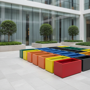 Pot de fleurs en fibre de verre personnalisable de haute qualité, jardinière extérieure, grande jardinière, pots de fleurs colorés, ensemble de pots de fleurs - Product Image 1