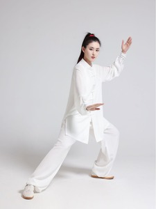Traje <span class=keywords><strong>de</strong></span> Taiji <span class=keywords><strong>de</strong></span> algodón y lino para hombres y mujeres, traje <span class=keywords><strong>de</strong></span> actuación Baduanjin para primavera, verano, otoño, ropa tradicional china - Product Image 4