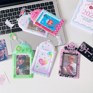 Tempat Kartu Berlubang Bentuk Hati Kartun Gadis Manis Baru, Tempat Kartu Pajangan Photocard Idol, Tempat Kartu Paket Perjalanan - Product Image 1