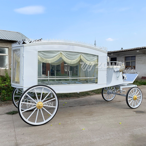 Classic European Funeral Hearse Carriage Multi Spoke Wheels Golden Hub Decorative Side Lamp Cemetery Transport <b>Coach</b> - Product Image 2