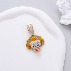 Collana a catena cubana Punk <span class=keywords><strong>Rock</strong></span> placcata in oro con diamanti gioielli Hip Hop per donne uomo dollaro Boss regina croce collana cuore - Product Image 5