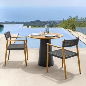 เก้าอี้สวนไม้เนื้อแข็งสไตล์สแกนดิเนเวียนพร้อมเบาะรองนั่งสำหรับใช้งานกลางแจ้ง - Product Image 5