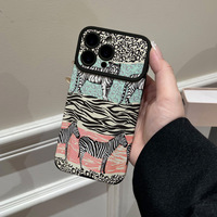 Étui pour iPhone 16 avec imprimé léopard zèbre, coque souple pour Apple 17 grand écran, design animalier