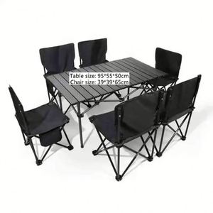 Ensemble table et chaise pliantes multifonctionnelles d'extérieur, chaise longue portable avec dossier, utilisation en salle de sport, télescopique rétractable - Product Image 3