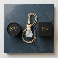 Bouteille de parfum pour voiture avec logo personnalisé, flacon diffuseur d'arômes en verre dépoli transparent avec cordon, flacon de parfum en verre