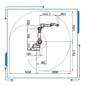 หุ่นยนต์เชื่อมแบบ 6 แกน GBS6-C2080 พร้อม PLC ในตัว ใช้ตัวติดตามเชิงเส้น Megmeet CM350 ความแม่นยำในการทำซ้ำ 0.04 มม. มาตรฐาน IP65 1 - Product Image 2