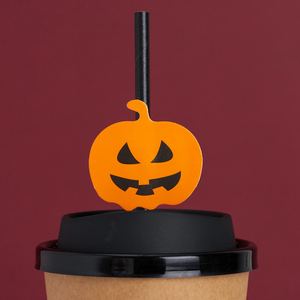 หลอดกระดาษฮาโลวีนแบบใหม่ ย่อยสลายได้ เป็นมิตรกับสิ่งแวดล้อม ลายฟักทองและผี หลอดดูดน้ำแบบใช้แล้วทิ้ง สำหรับปาร์ตี้สุดหลอน บาร์ คาเฟ่ - Product Image 2