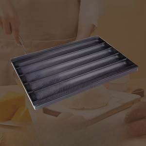 Molde para hornear baguettes con revestimiento antiadherente <span class=keywords><strong>de</strong></span> mármol, bandeja perforada <span class=keywords><strong>de</strong></span> acero al carbono para panes caseros - Product Image 6