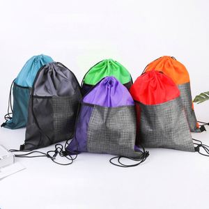 Custom Logo Drawstring <b>Bag</b> Eco-Friendly Waterproof Polyester Drawstring Backpack Promotional Gifts Fitness Drawstring Backpack - Product Image 6