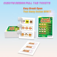 Billets à gratter à déchirure facile sur 3 fenêtres, thème personnalisé, carte de jeu à gain immédiat avec impression CMYK sur papier offset et carton