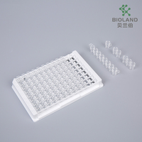 Plaques d'enzymes immuno 96 puits à cohésion moyenne blanche détachable à trou unique inférieur C pour test Elisa