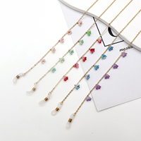 Chaîne de perles plaquées or par sublimation chaîne de lunettes fleur colorée chaîne de masque bohème antidérapant en métal bijoux de chaîne