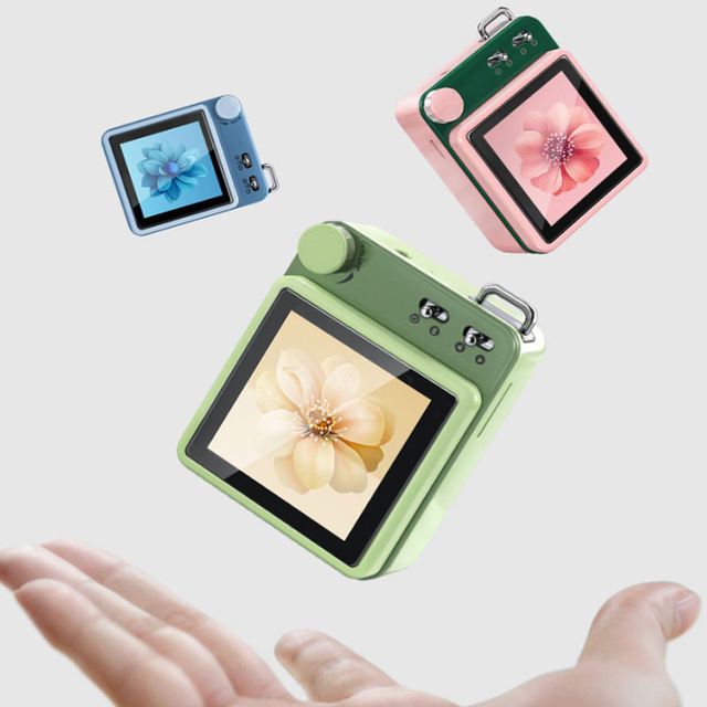 Retro Camera-Style MP4 Player with Full Touch Screen & Built-In Speaker