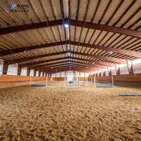 Structure en acier pour arène équestre, résistante aux intempéries, à faible coût, multi-voûtes, facile à assembler