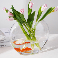 Prix usine géométrique bouche oblique vase carré verre transparent décoration vase arrangement de fleurs