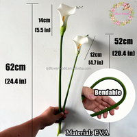 Heiß begehrte, echt anfühlende weiße Calla-Lilie, künstliche Blume mit langem Stiel für Hochzeitsdekoration, Brautstrauß