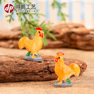 ของตกแต่งเรซิ่นรูปไก่สีส้มขนาดเล็กสำหรับตกแต่งตู้ปลา - Product Image 3