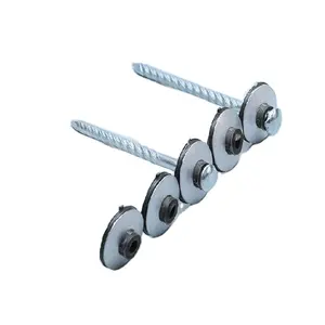 Galvanized Umbrella Head Twist Nail With Washer Twisted Corrugated Roofing Nails