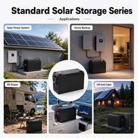 Batterie solaire LiFePO4 12,8 V 100 Ah à décharge profonde avec onduleur à onde sinusoïdale pure pour stockage d'énergie domestique et UPS