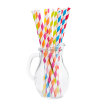 Pailles en papier biodégradables colorées emballées individuellement pour fêtes et boissons Boba, 6 mm, Kraft, logo personnalisé, vente en gros