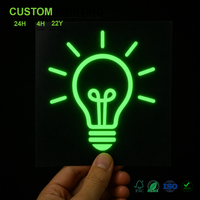 Autocollant lumineux vert phosphorescent personnalisé, feuille carrée néon électrique, décalcomanie murale en vinyle étanche pour chambre d'enfant, vente en gros