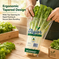 Sac d'emballage pour légumes frais en CPP micro-perforé de qualité alimentaire, forme trapézoïdale, pour la laitue et les légumes verts