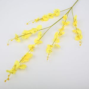 Bouquet de fleurs artificielles Wen Hope Dancing Orchid, fleurs en soie jaunes, décoration florale pour mariage, décoration de la maison - Product Image 2