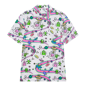 Men's <strong>Half</strong> Hawaiian Summer <strong>Shirt</strong> Tribal Style Digital Print <strong>Button</strong> Formal Breathable Knitted Beach <strong>Shirt</strong> - Product Image 3