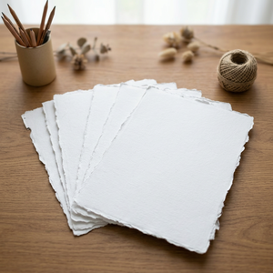 Hojas de Papel Hechas a Mano con Bordes Decorativos Estilo Ángel, Ecológicas y Personalizadas, 150 g/m² o Más, para Papelería de Boda y Fabricantes de Diarios - Product Image 2