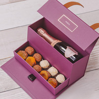 Boîtes à dessert personnalisées en papier écologique Emballage en carton à tiroir double couche Boîte cadeau pour bouteille de vin Boîte pour macarons et bonbons Ramadan