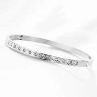 Bracelet jonc de luxe plaqué or pour femme, en acier inoxydable avec accent zircon, manchette fine, bijou élégant et tendance, cadeau