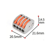 Connecteur rapide automobile PCT214 haute puissance 32A 250V, bornier 1 entrée 3 sorties, contact en cuivre, boîtier PA