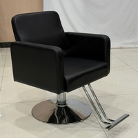 Chaise de barbier hydraulique à charge lourde, avec appui-tête rembourré en cuir PU souple et pédale pliable