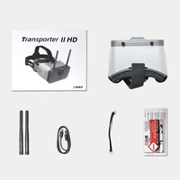 Gafas FPV EMAX Transporter II HD con Pantalla de 4.45 Pulgadas 720P, Receptor de Doble Antena de 5.8G 10CH, DVR Integrado y Batería de 2200mAh